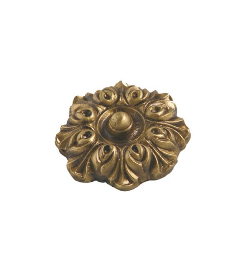 Rosetón en latón patinado redondo floreado para portales y rejas