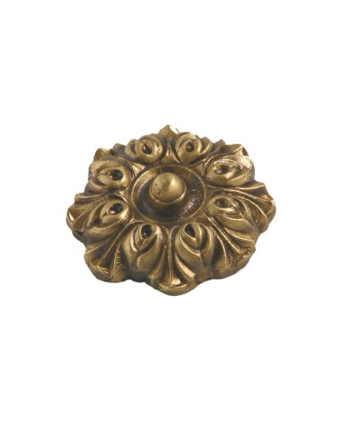 Rosetón en latón patinado redondo floreado para portales y rejas