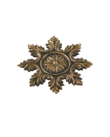 Rosetón en latón patinado floral estrellado para portales y rejas decorativas