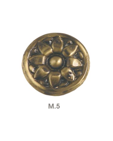 Adorno en latón patinado redondo floral para portales y barandillas