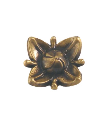 Rosetón en latón patinado floral para adornos de puertas y barandillas de portal