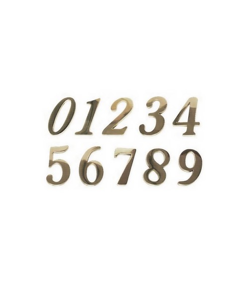 Números en latón patinado para portales, señalización de fachadas y puertas de entrada