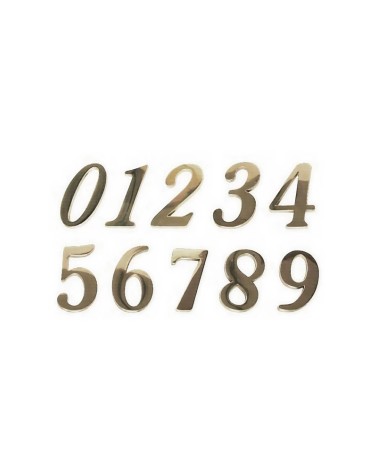 Números en latón patinado para portales, señalización de fachadas y puertas de entrada