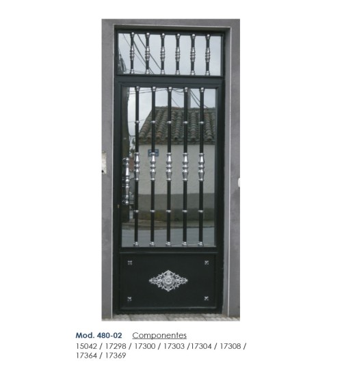 Macolla en latón cromado para barrote de forja redondo decorativa curvada para rejas y puertas de forja