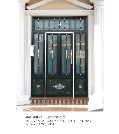 Macolla en latón cromado para barrote de forja redondo decorativa curvada para rejas y puertas de forja