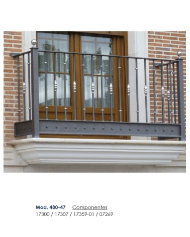 Remate en latón cromado tipo bola clásica para barrotes y puertas de forja