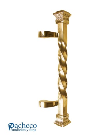 Tirador de latón brillo entorchado desplazado para puerta de portal