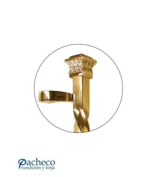 Tirador de latón brillo entorchado desplazado para puerta de portal