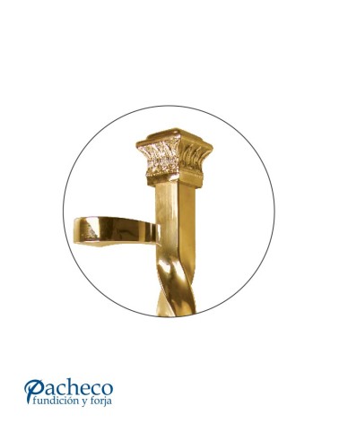 Tirador de latón brillo entorchado desplazado para puerta de portal