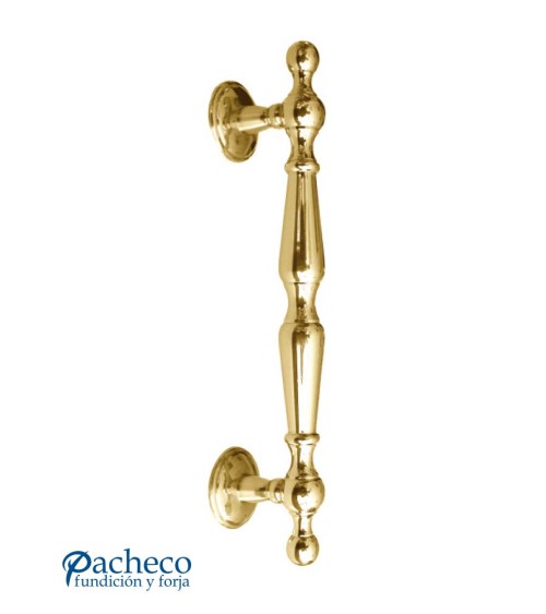 Tirador de latón brillo clásico recto para puerta de portal