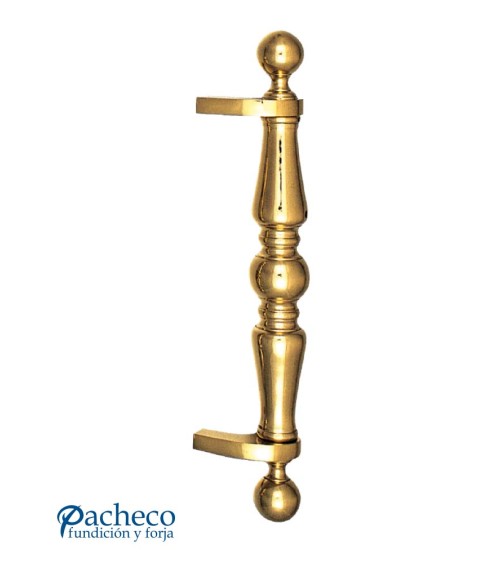 Tirador de latón brillo torneado desplazado para portón de entrada