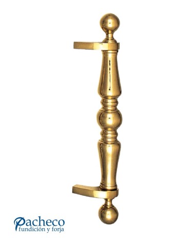 Tirador de latón brillo torneado desplazado para portón de entrada