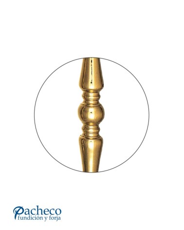 Tirador de latón brillo torneado desplazado para portón de entrada