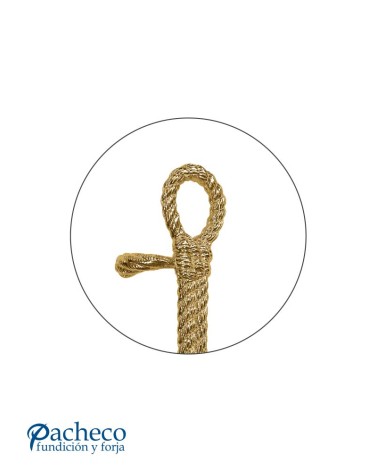 Tirador de latón brillo trenzado tipo cuerda desplazado para puerta principal