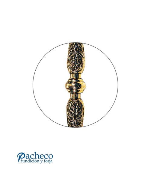 Tirador de latón brillo texturado desplazado para puerta de portal