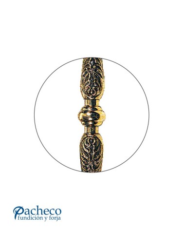 Tirador de latón brillo texturado desplazado para puerta de portal