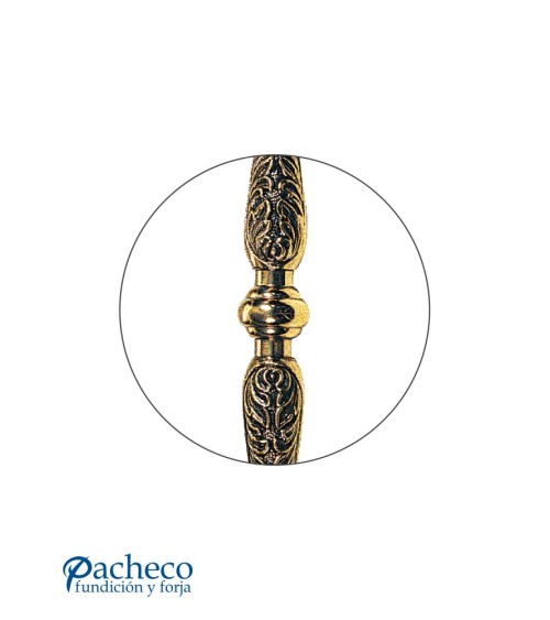 Tirador de latón brillo rugoso desplazado para portón de entrada