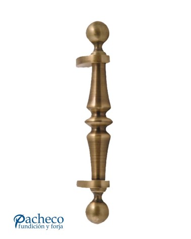 Tirador de latón patinado torneado desplazado para puerta principal