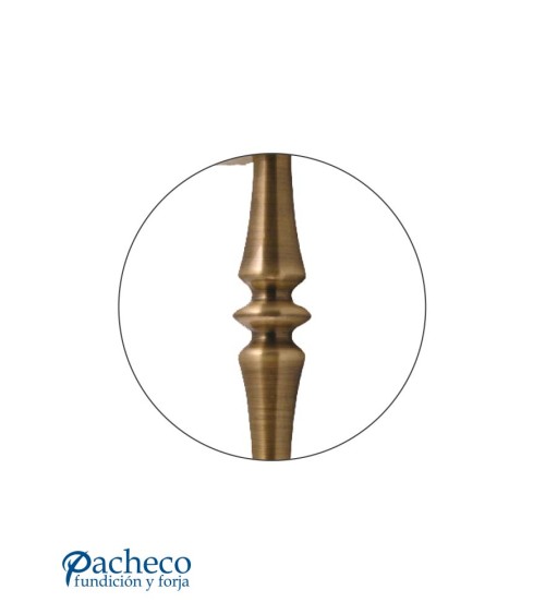 Tirador de latón patinado torneado desplazado para puerta principal