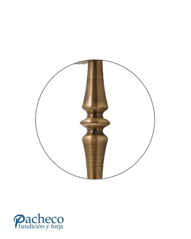 Tirador de latón patinado torneado desplazado para puerta principal