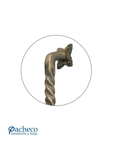 Manilla de latón patinado entorchada recta para puerta principal