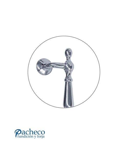 Tirador de latón cromado torneado desplazado para puerta de portal