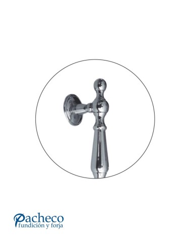 Tirador de latón cromado para puerta de portal metálica