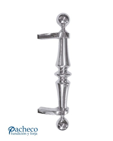 Tirador de latón cromado torneado decorado desplazado para puerta principal