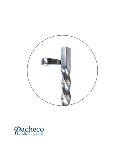 Tirador de latón cromado entorchado desplazado con soporte rectangular para puerta de portal