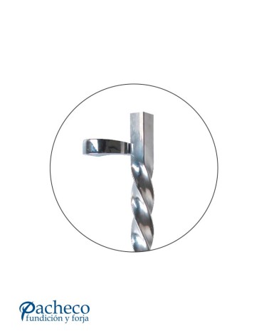 Tirador de latón cromado entorchado desplazado con soporte rectangular para puerta de portal