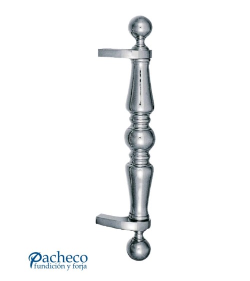 Tirador de latón cromado torneado desplazado para portón de entrada