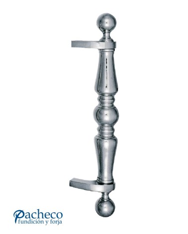 Tirador de latón cromado torneado desplazado para portón de entrada