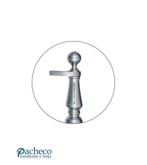 Tirador de latón cromado torneado desplazado para portón de entrada