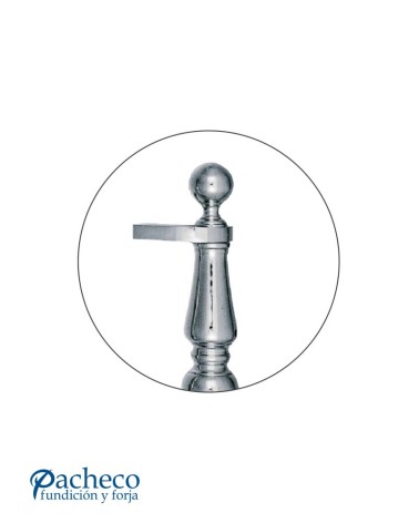 Tirador de latón cromado torneado desplazado para portón de entrada