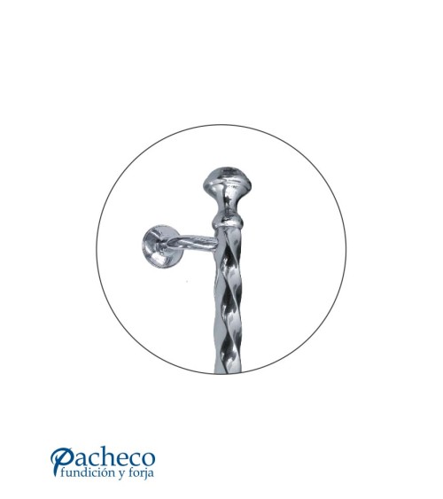 Tirador de latón cromado entorchado desplazado para puerta principal