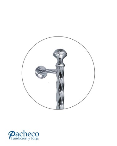 Tirador de latón cromado entorchado desplazado para puerta principal