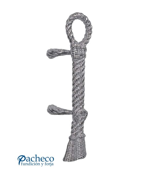 Tirador de latón cromado trenzado tipo cuerda desplazado para puerta de entrada