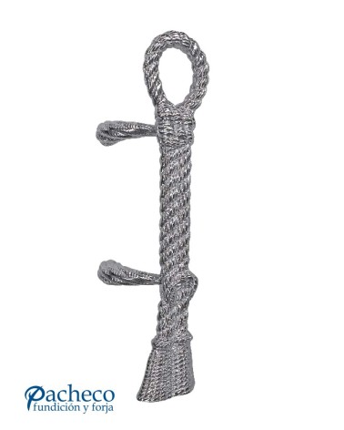 Tirador de latón cromado trenzado tipo cuerda desplazado para puerta de entrada