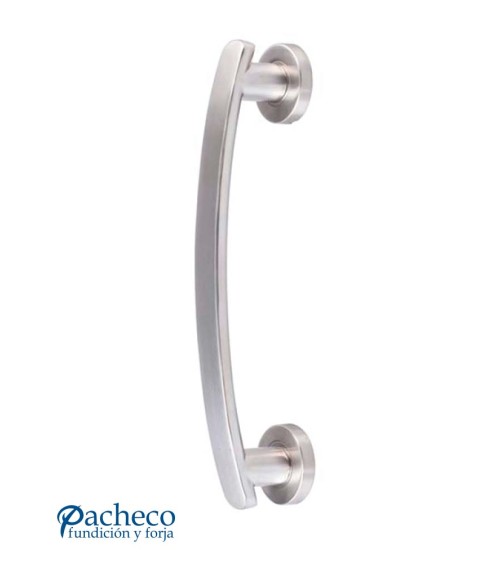 Tirador de acero inoxidable 304 pulido brillo curvo macizo para puerta de portal