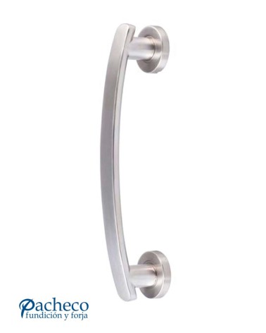 Tirador de acero inoxidable 304 pulido brillo curvo macizo para puerta de portal