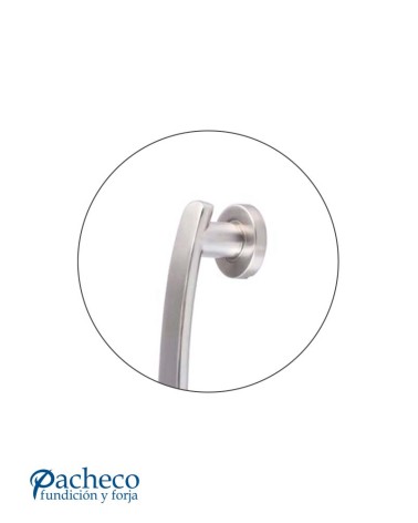 Tirador de acero inoxidable 304 pulido brillo curvo macizo para puerta de portal