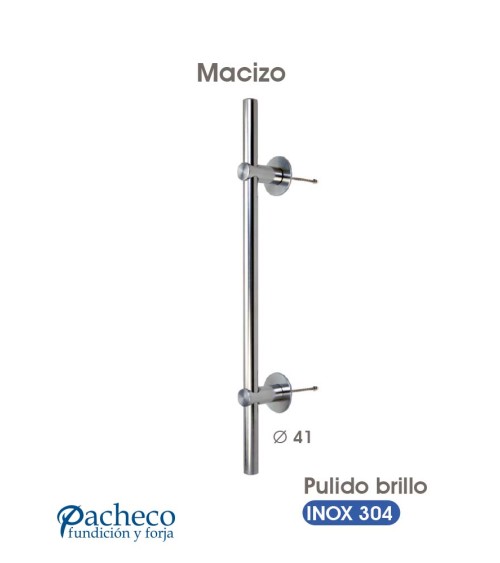 Tirador de acero inoxidable 304 pulido brillo tubular recto para puerta de portal