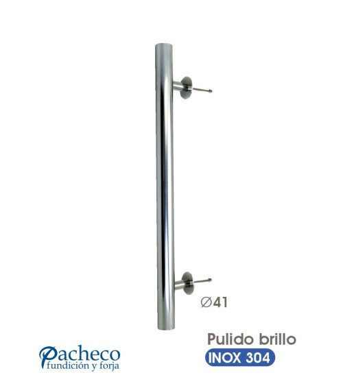 Tirador de acero inoxidable 304 pulido brillo tubular recto para puerta de portal