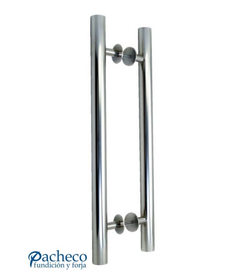 Manillón de acero inoxidable 304 pulido brillo tubular doble para portón de entrada