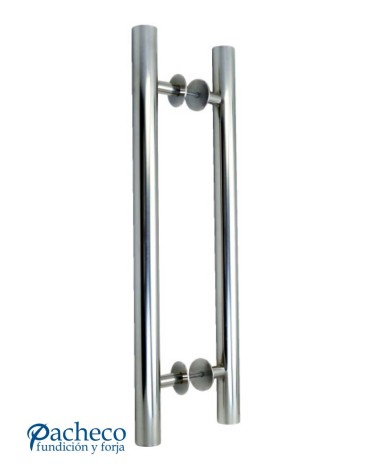 Manillón de acero inoxidable 304 pulido brillo tubular doble para portón de entrada