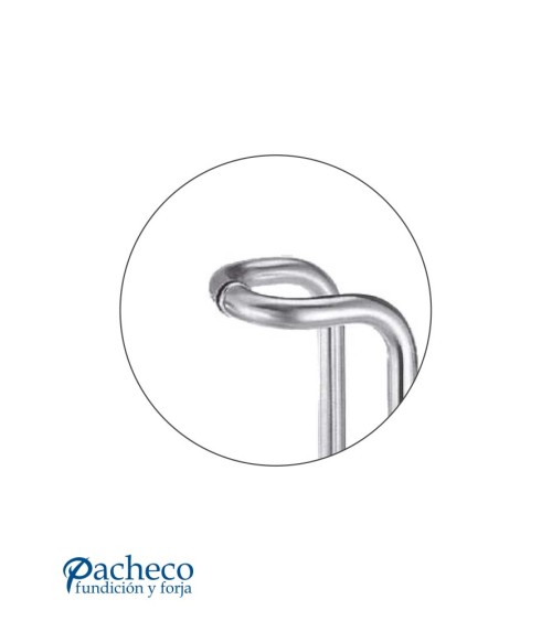 Manillón de acero inoxidable 304 pulido brillo curvo simple para puerta de portal