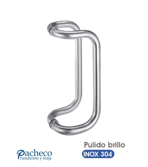 Manillón de acero inoxidable 304 pulido brillo curvo simple para puerta de portal