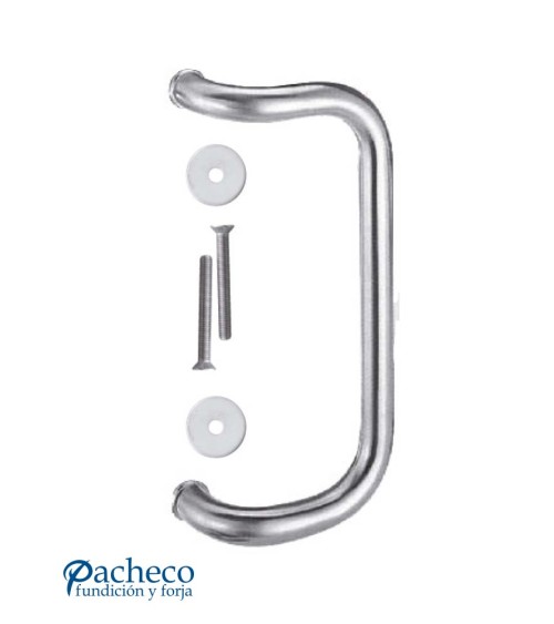 Manillón de acero inoxidable 304 pulido brillo curvo doble para puerta de entrada