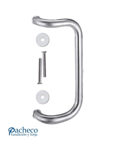 Manillón de acero inoxidable 304 pulido brillo curvo doble para puerta de entrada