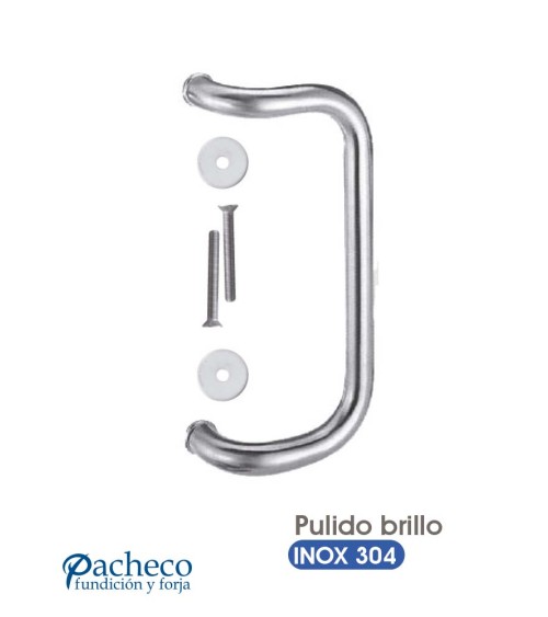 Manillón de acero inoxidable 304 pulido brillo curvo doble para puerta de entrada